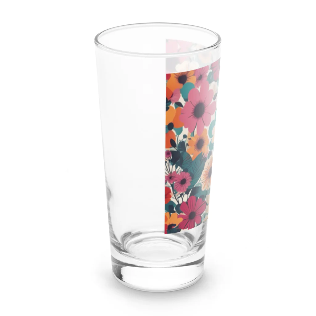 NATSUMAKITSUNEの北欧風　花柄　マリメッコ風 Long Sized Water Glass :left