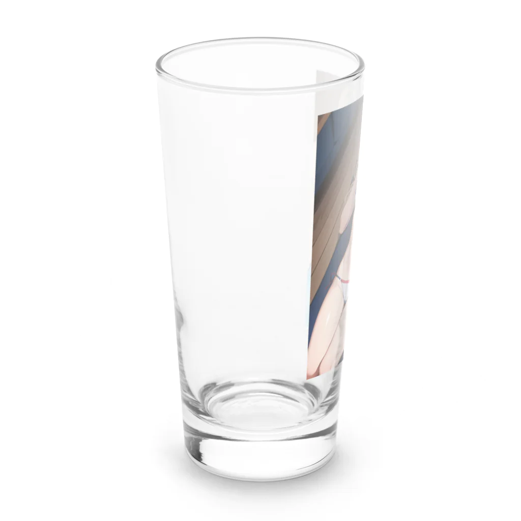 AIオリジナルイラスト　美女男子の金髪で美人な彼女 Long Sized Water Glass :left