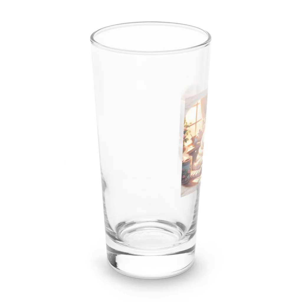 Cat-To-Critter-Fashionのほのぼのな猫 Long Sized Water Glass :left