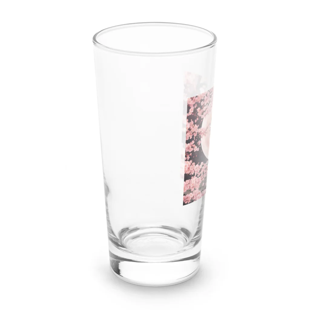 bigbamboofamilyの夜桜　キツネ Long Sized Water Glass :left