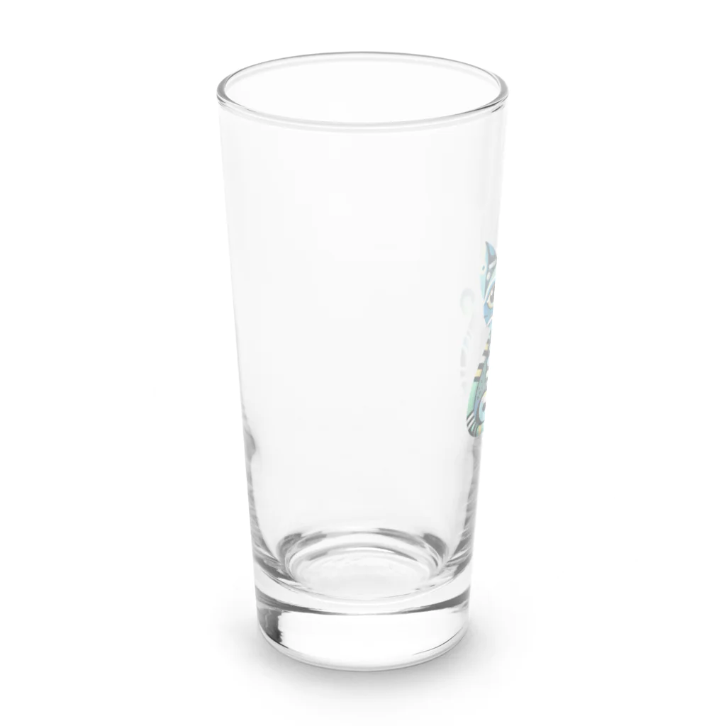 大人かわいい動物の世界のカラフル猫 Long Sized Water Glass :left