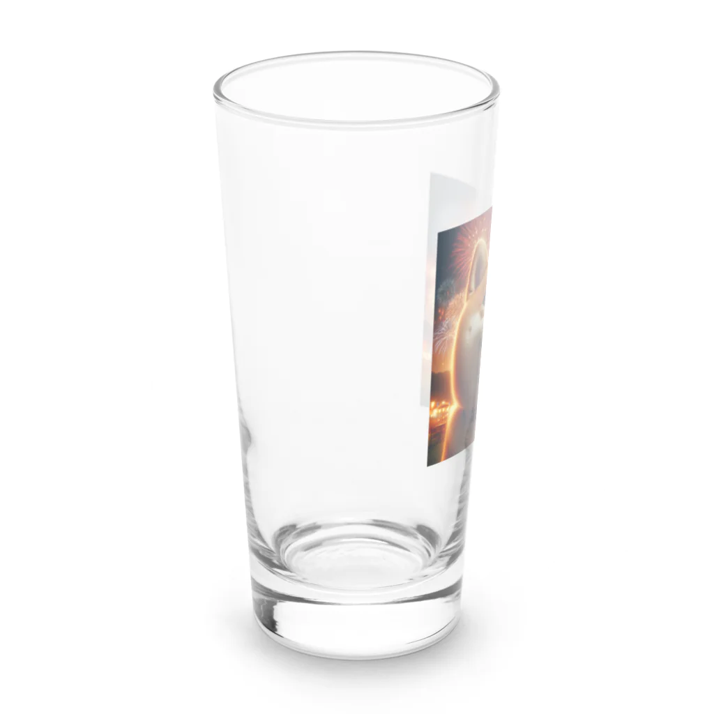 ANTARESの柴犬、花火を見る Long Sized Water Glass :left