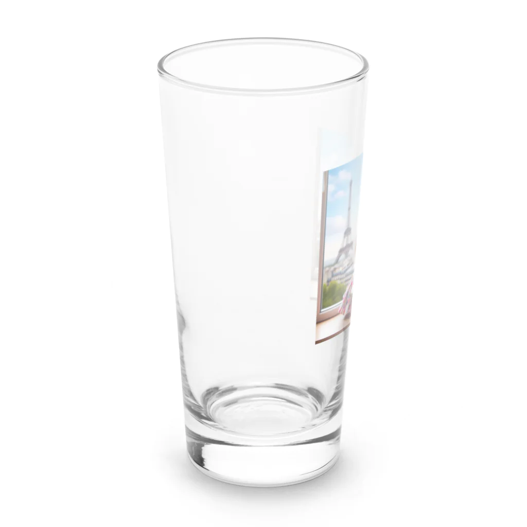 redpanda_pandaのエッフェル塔と猫ちゃん Long Sized Water Glass :left