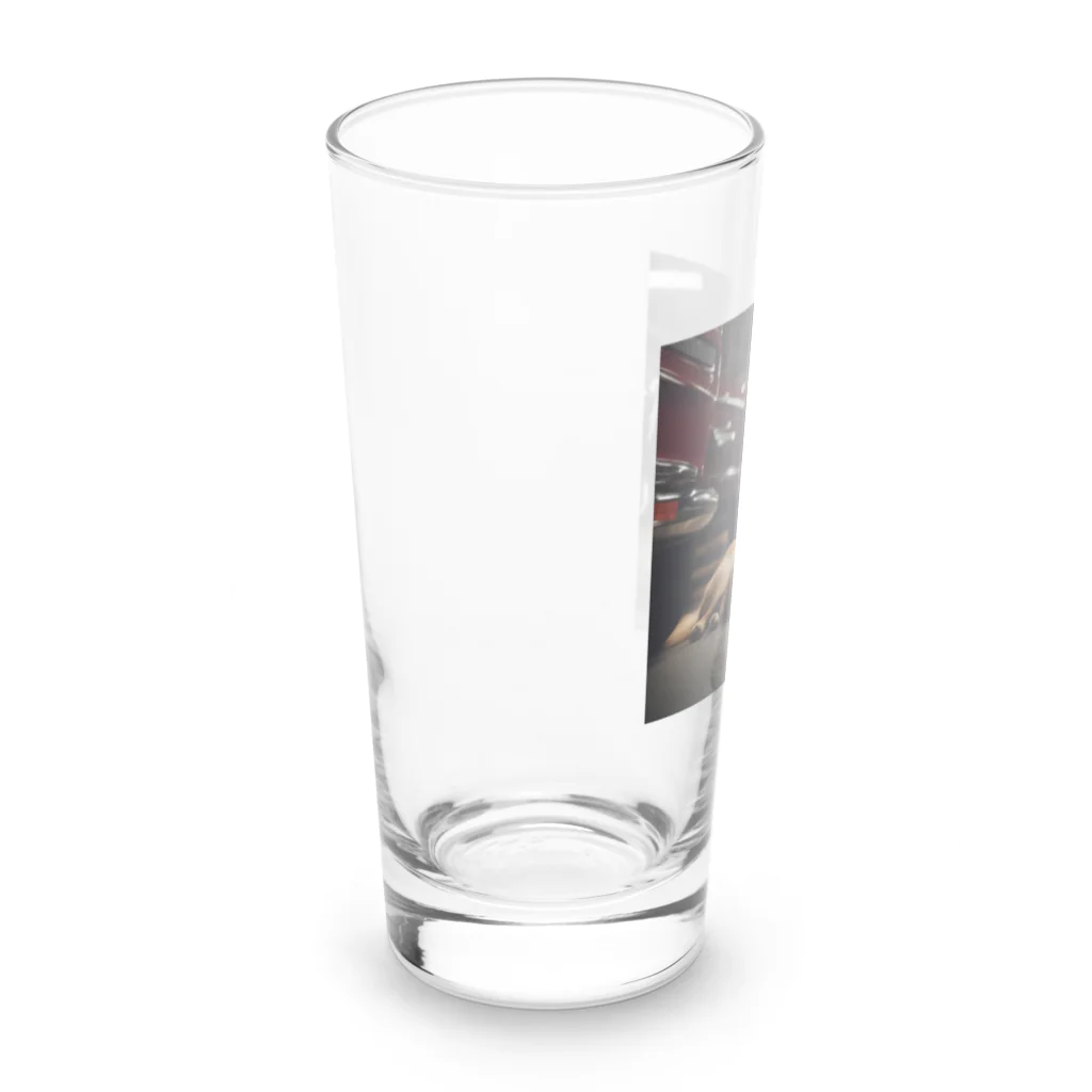 NiTiのガレージにいる犬 Long Sized Water Glass :left