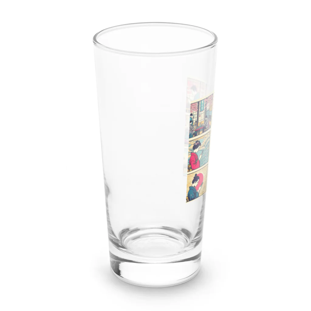 雲華堂のスマホ依存症 Long Sized Water Glass :left