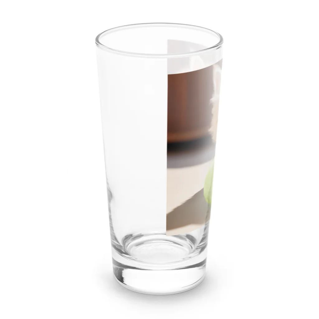 SkyBlueのもふもふな子猫 Long Sized Water Glass :left