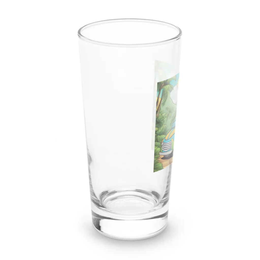 どうぶつやのハワイ　ピックアップトラック Long Sized Water Glass :left