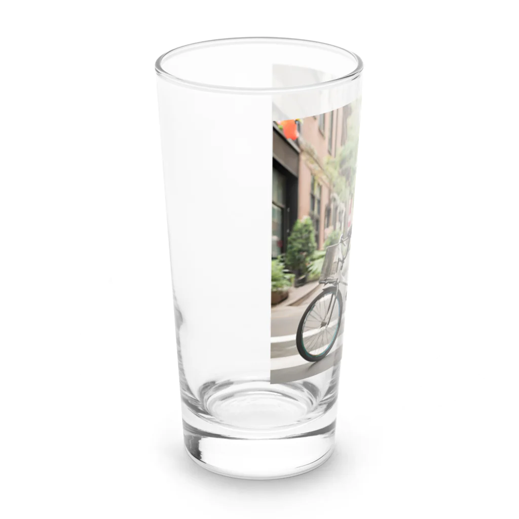 junpeiganba07の街の中を自転車で走るパンダ Long Sized Water Glass :left