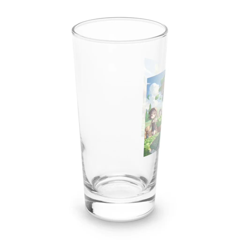 大地の宝物のほうれん草をモチーフにしたアニメキャラクター「スプリナ」 Long Sized Water Glass :left