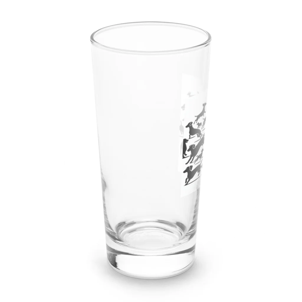 dogfulのミニチュアダックスフンドの運動会 Long Sized Water Glass :left