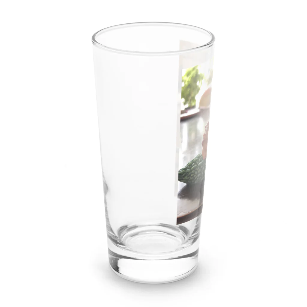 toyoda_hatti0608のゴーヤに乗ったシーサー Long Sized Water Glass :left