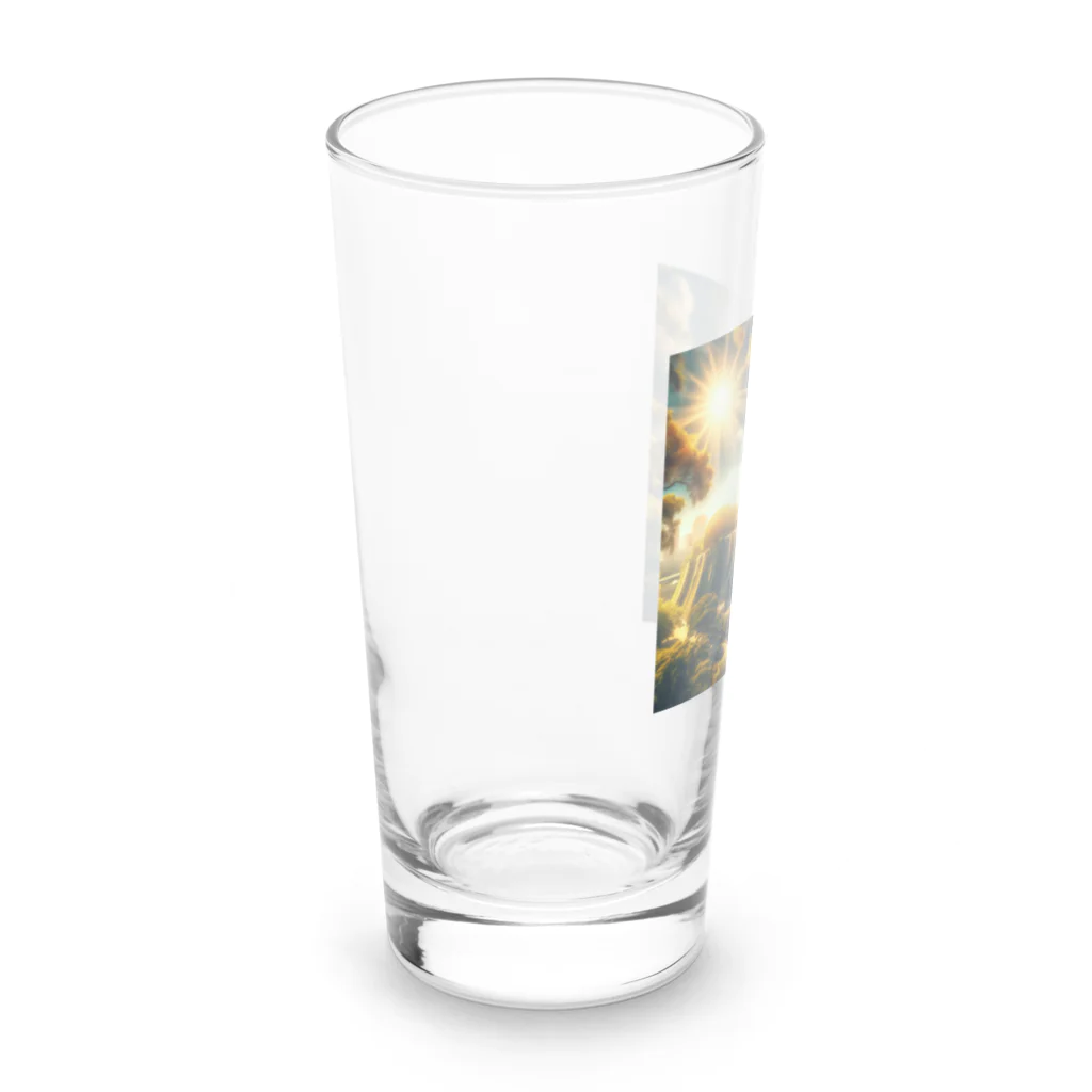 戦国時代マニアの夏の輝きを放つ大阪城 Long Sized Water Glass :left