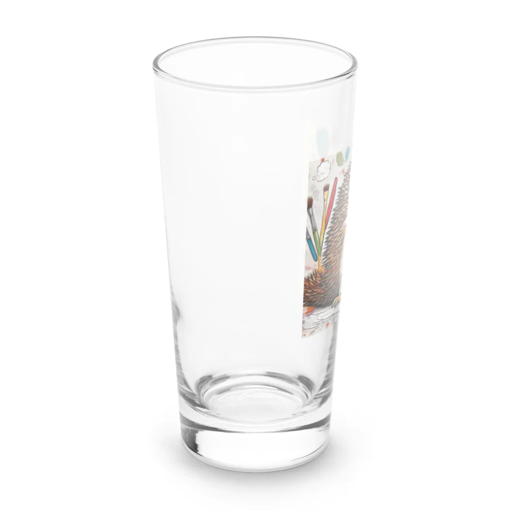 paparattyoの絵を描くハリネズミ Long Sized Water Glass :left