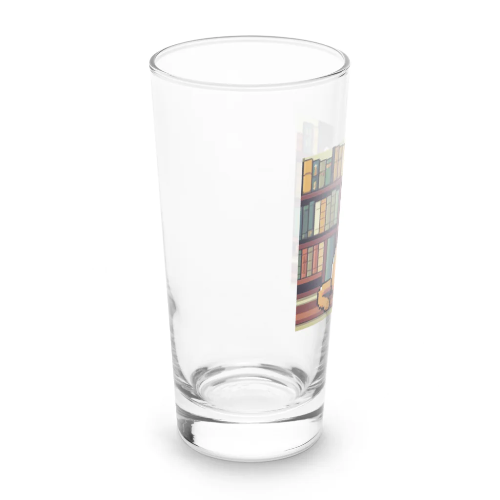 ドット絵ねこさんの読書猫さん Long Sized Water Glass :left