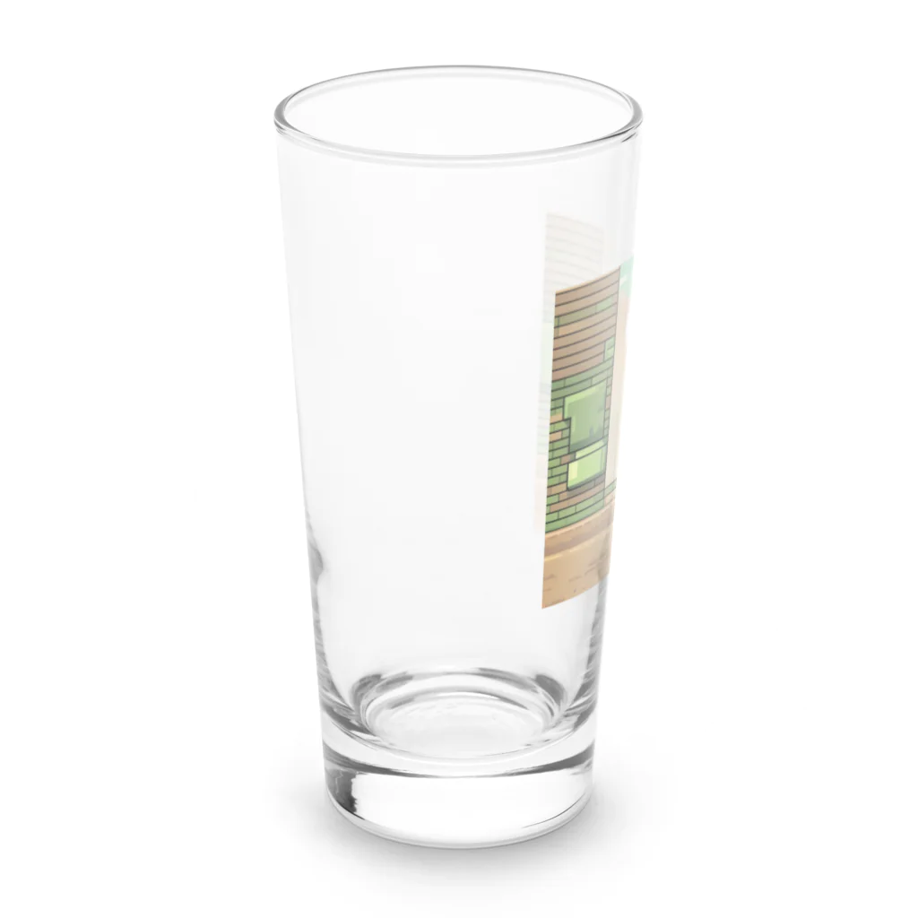 mutounの街中でたたずむ黒猫 Long Sized Water Glass :left