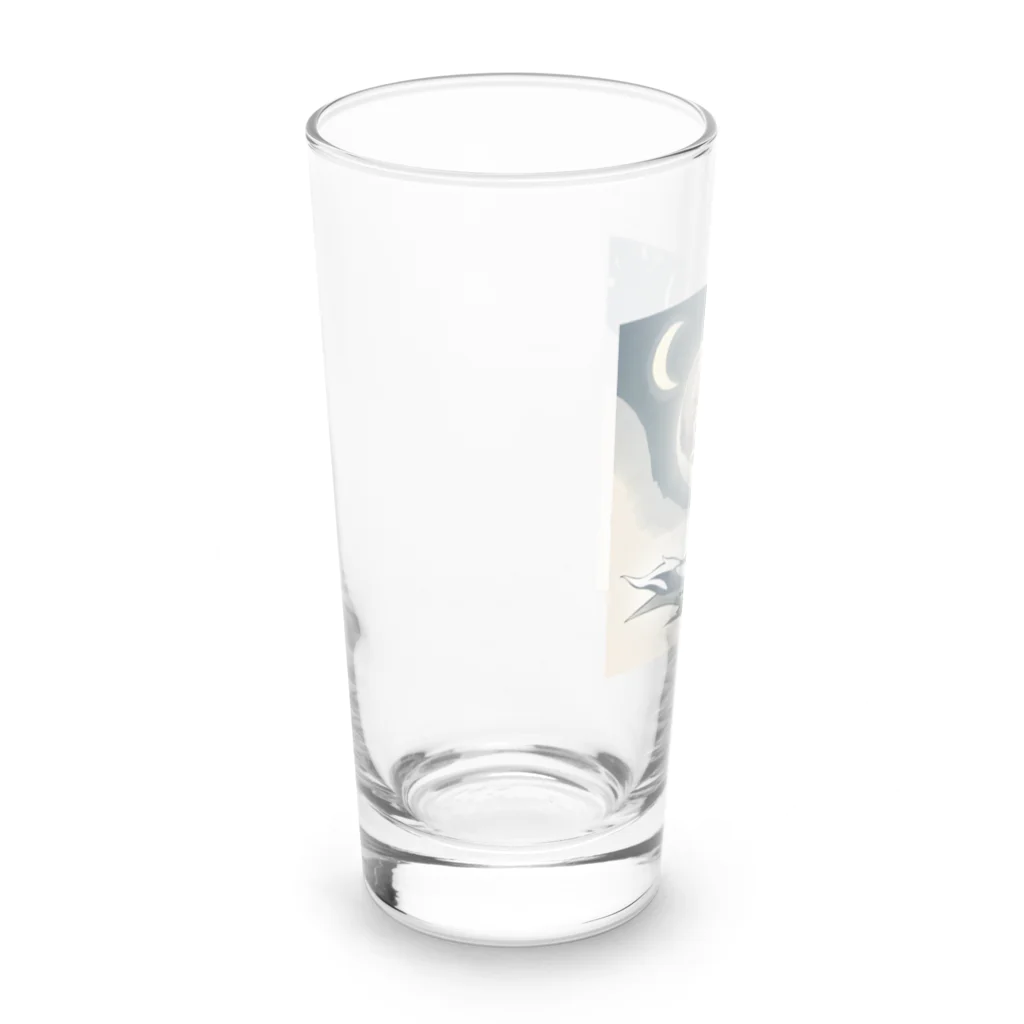 bigbamboofamilyの月と黒狐　その三 Long Sized Water Glass :left