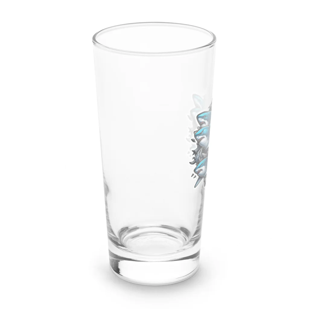 パンダマンのサメの兄弟記念写真 Long Sized Water Glass :left