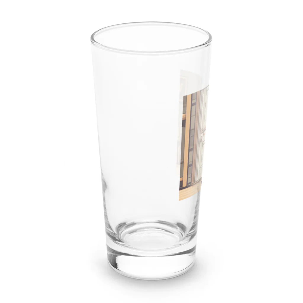 masaのドアの前で待っている猫 Long Sized Water Glass :left