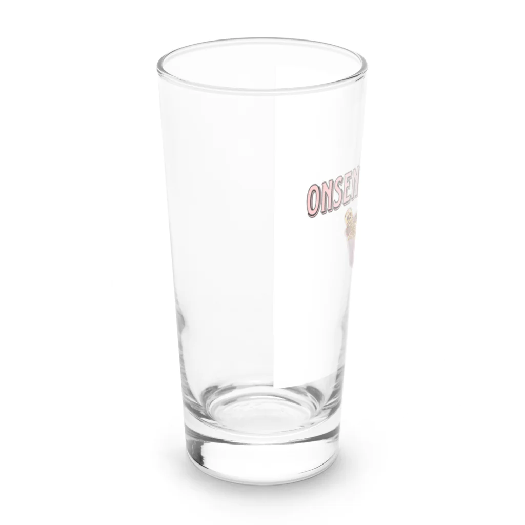 猫田丸尾の湯あたり注意 Long Sized Water Glass :left