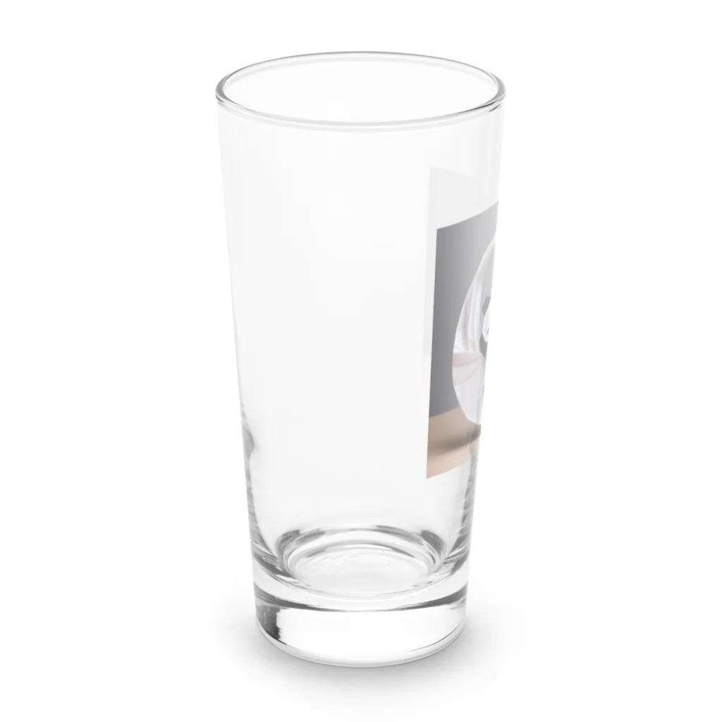 gigaグッズの輪っかで遊ぶ親子の折り紙パンダ Long Sized Water Glass :left