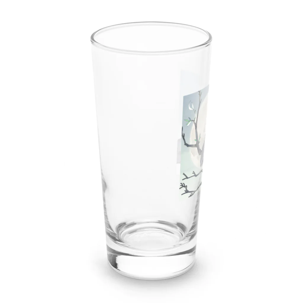 bigbamboofamilyの月に照らされた梟 Long Sized Water Glass :left