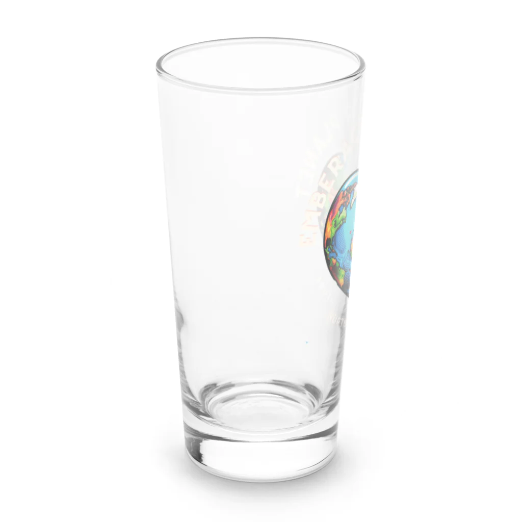 KULIEITAの地球の日　Earth day 地球　ハート　ブルー Long Sized Water Glass :left