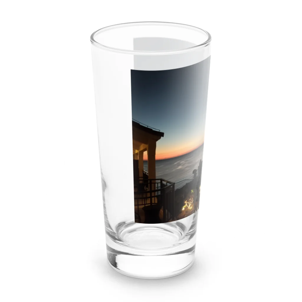 ウエディング♡カップルグッズの南国のサンセットビュー Long Sized Water Glass :left