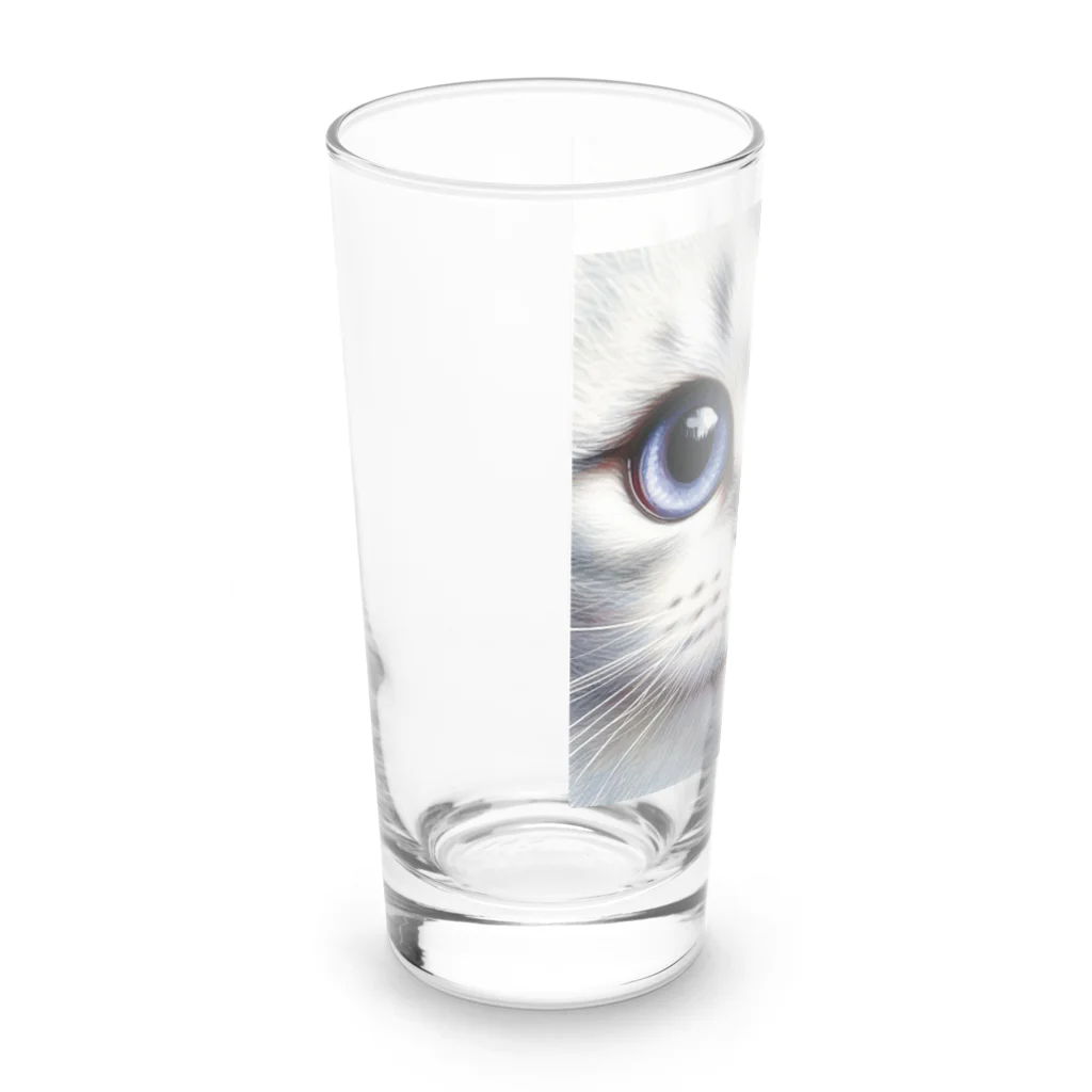 george-weblogのスコティッシュフォールドのアップ顔 Long Sized Water Glass :left