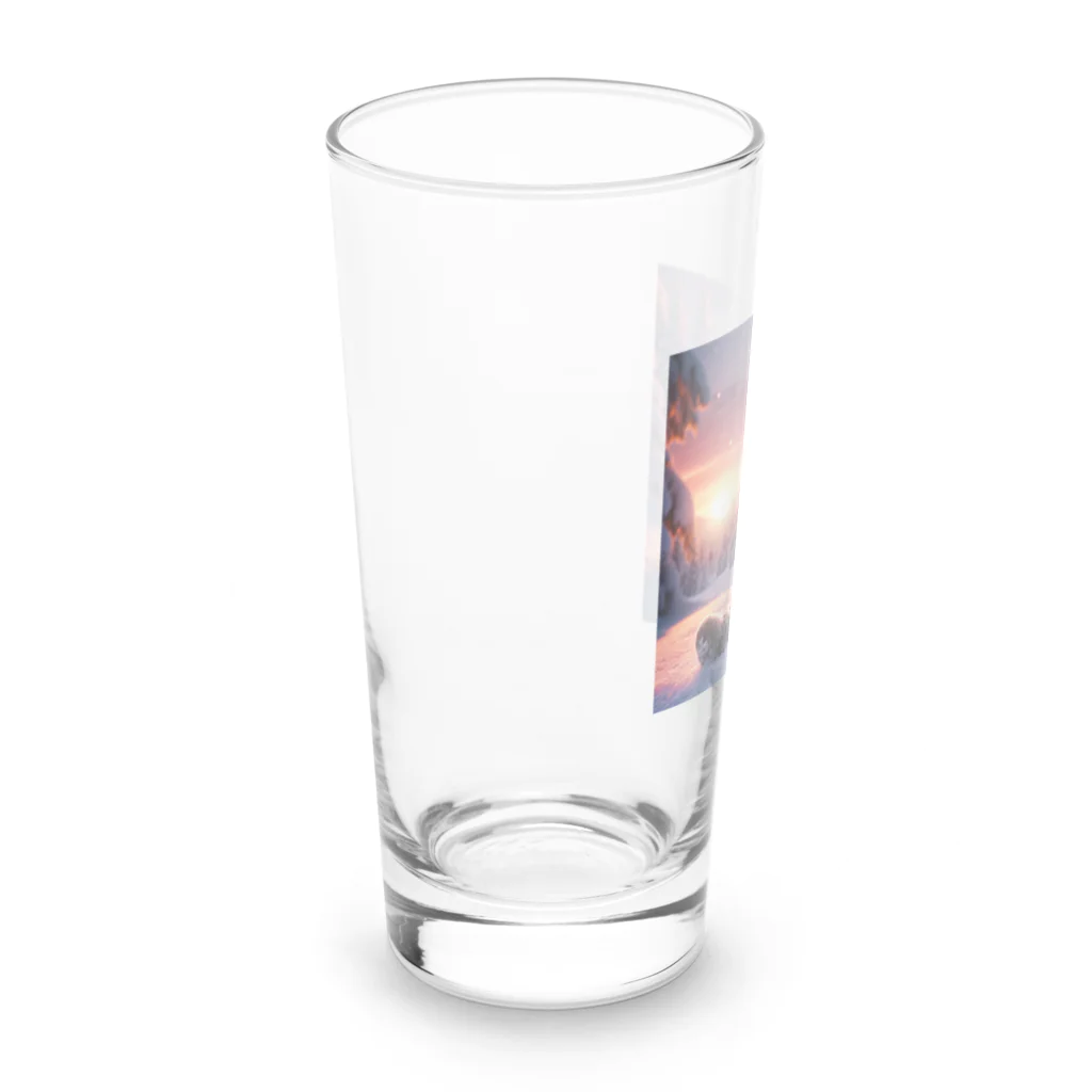 子猫のマイク・mikeの部屋の雪のmike Long Sized Water Glass :left