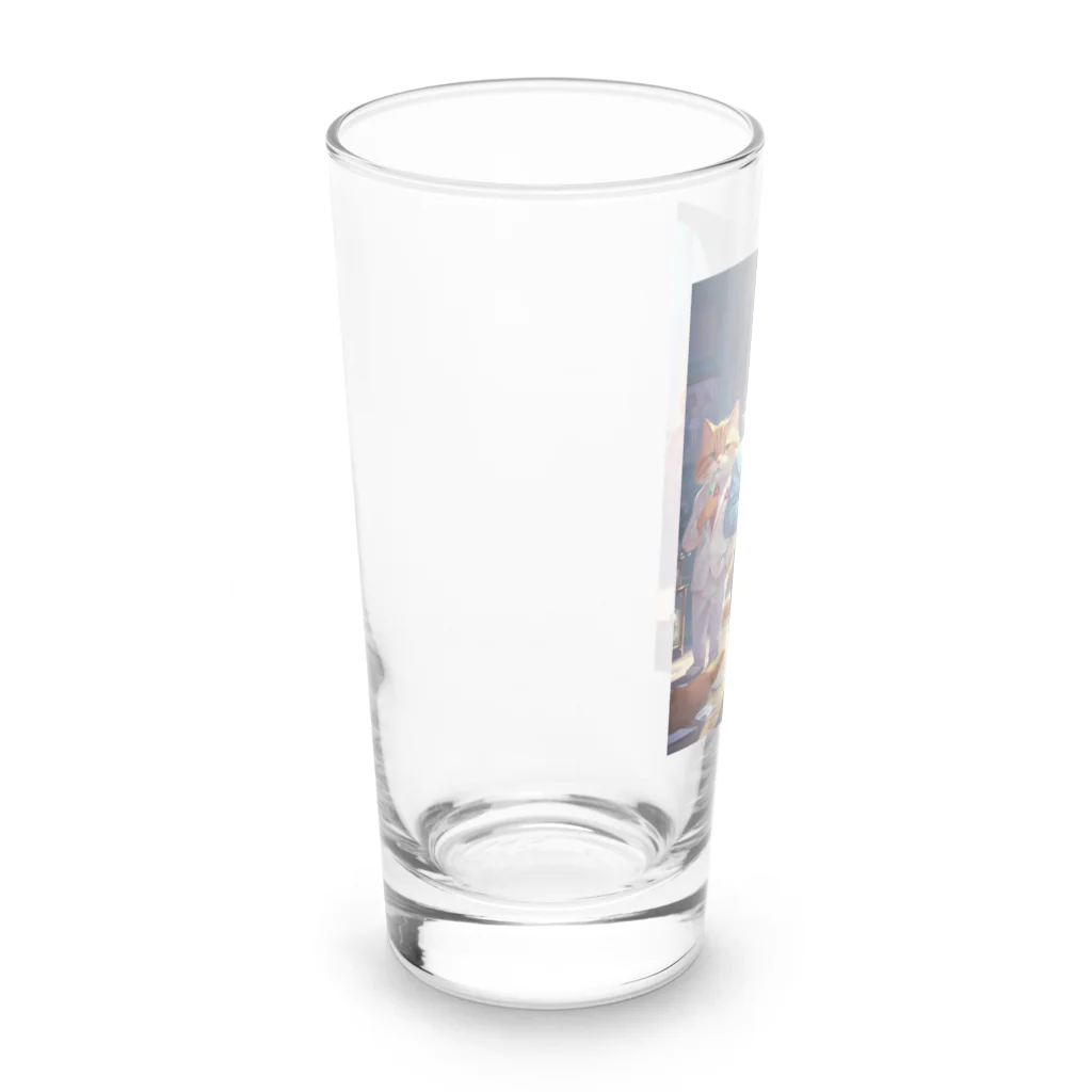 ハミガキマーケットのスーツ歯磨きネコ Long Sized Water Glass :left