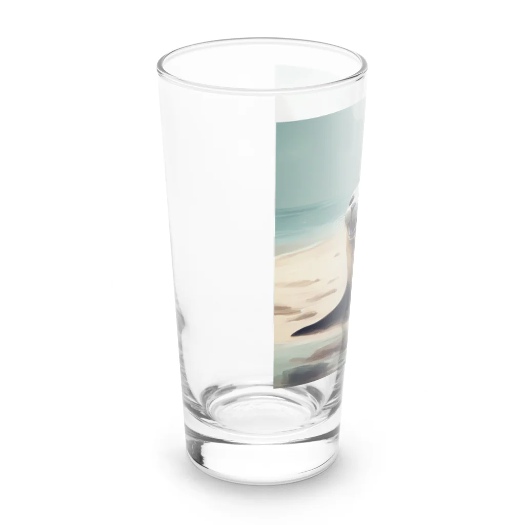 Caneletの食べているあざらし Long Sized Water Glass :left