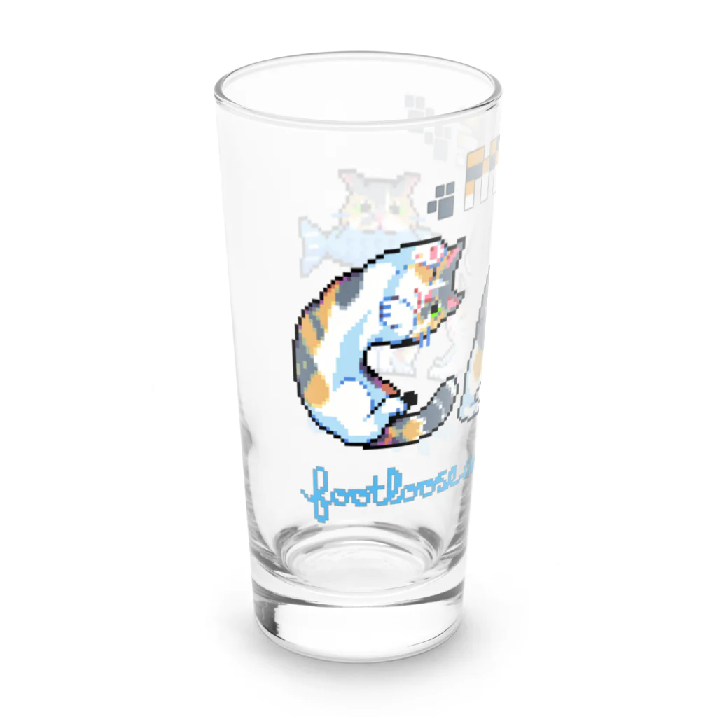 もぺのWord Pixelart “CAT“ ミケ Long Sized Water Glass :left