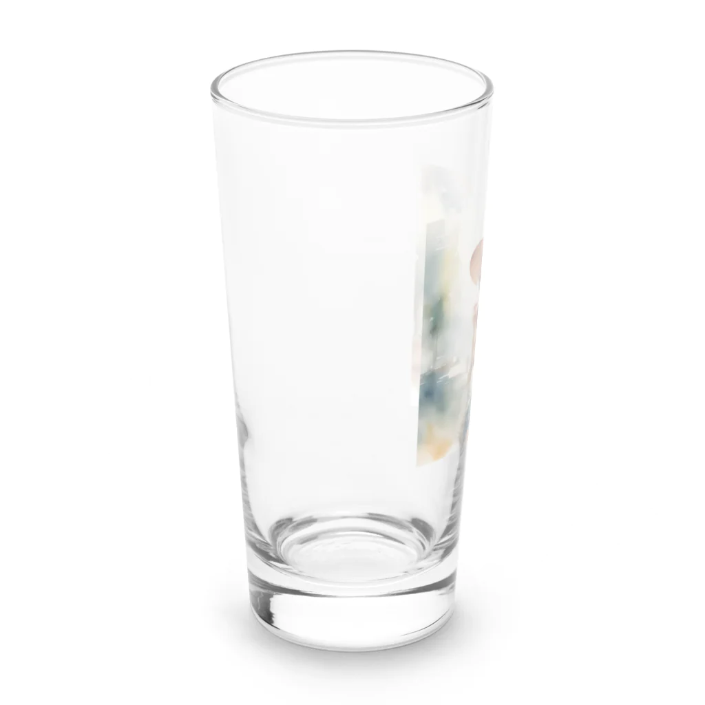 ura3_の麦わら帽子の女の子 Long Sized Water Glass :left