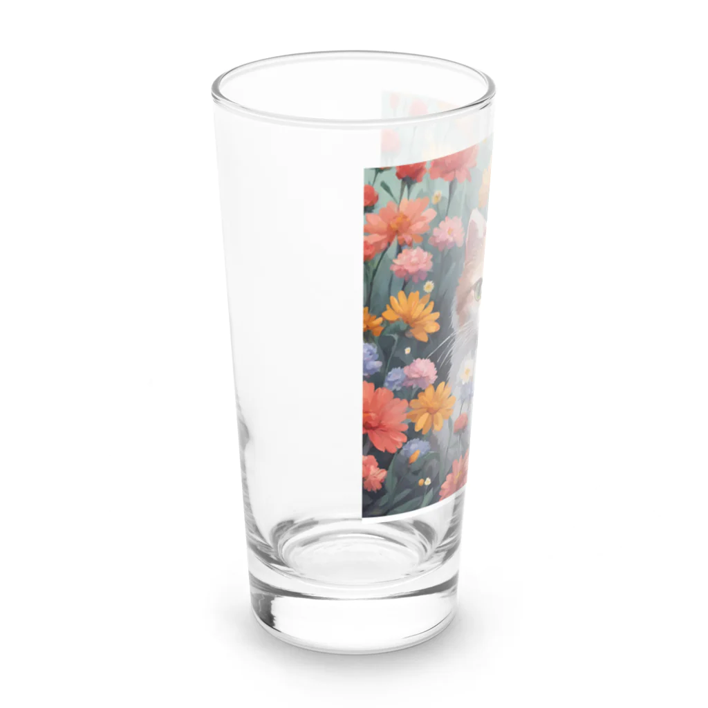 FLOWERアニマルのロココFLOWERキャットコスモス Long Sized Water Glass :left