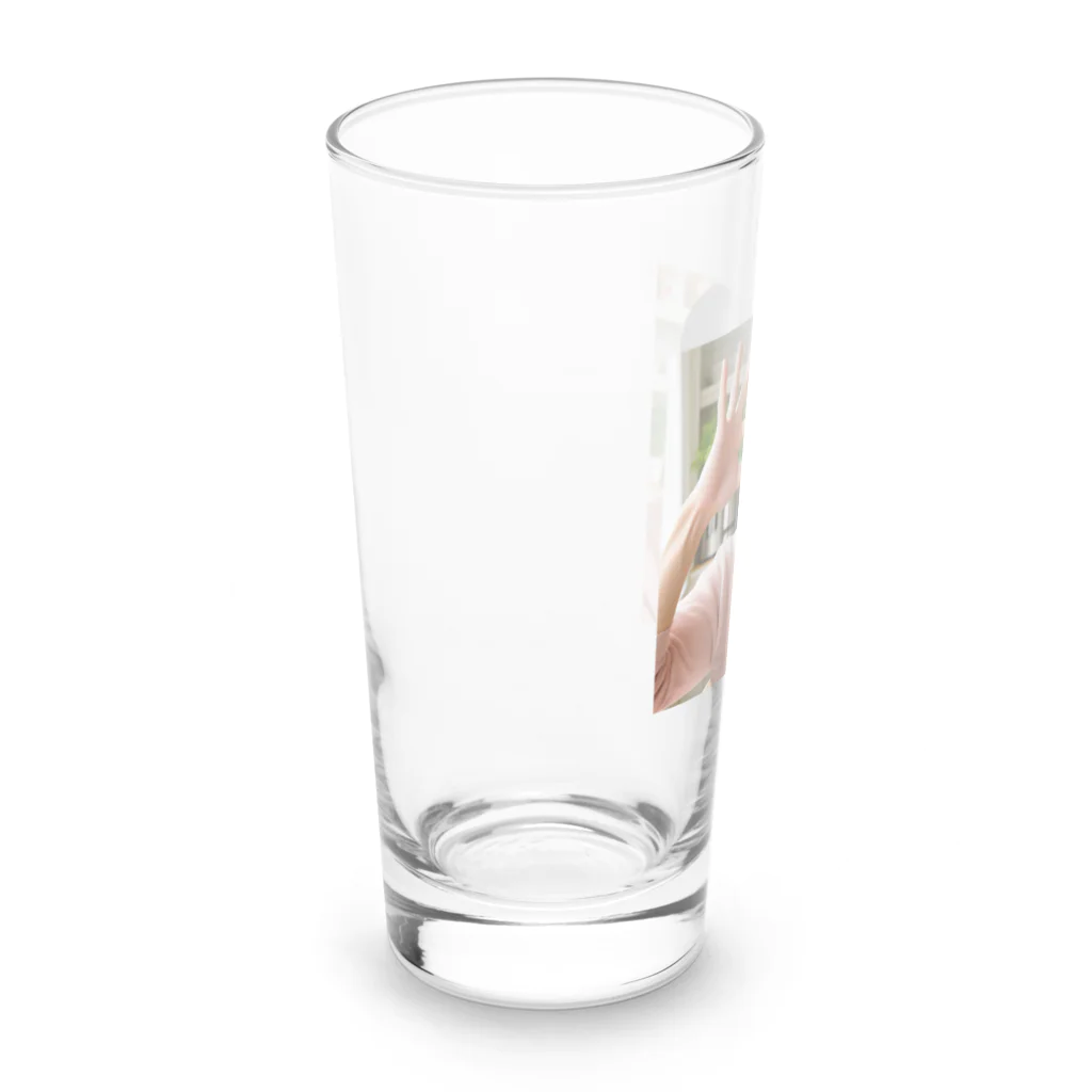 otobokemama06の爽やかな笑顔に元気いっぱい Long Sized Water Glass :left