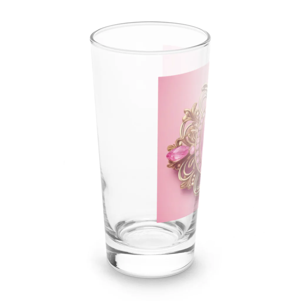 NaROOMの憧れのピンクブローチ💎 -背景もピンク💗 Long Sized Water Glass :left