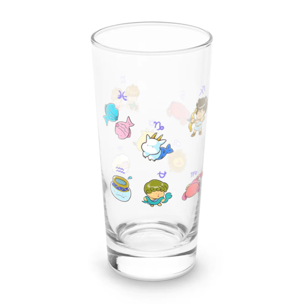 もふもふ堂のギリシャ神話好きへ！、かわいい１２（１３）星座のデザイン Long Sized Water Glass :left