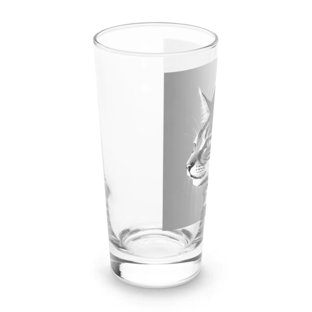 AI間違い探しのヘッドホンをした猫 Long Sized Water Glass :left