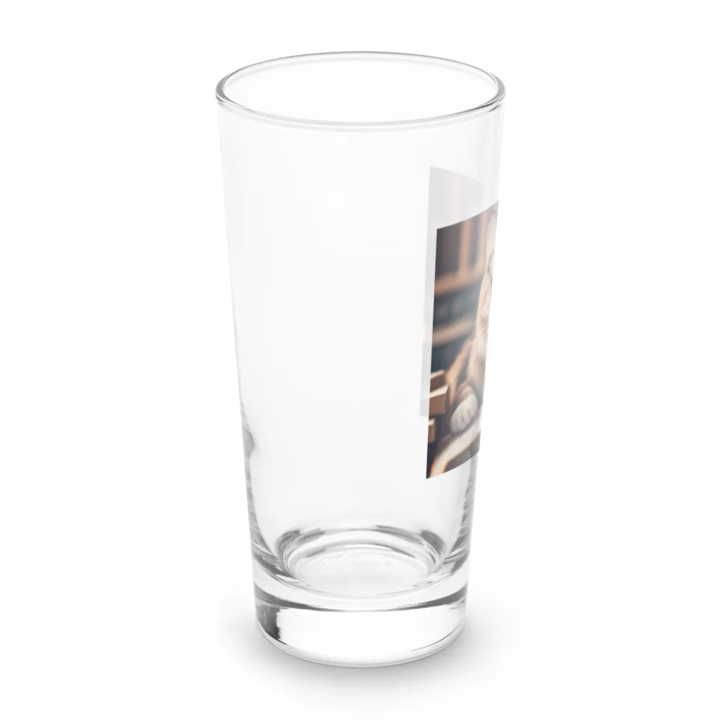 ○○なネコのお勉強ネコ Long Sized Water Glass :left