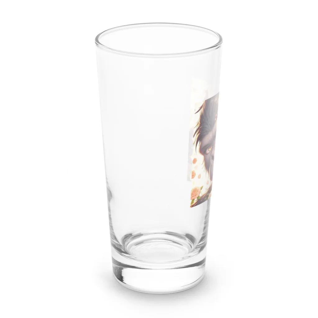 kei_matsuのゴリラの肌がつるつるで瞳が輝いている Long Sized Water Glass :left