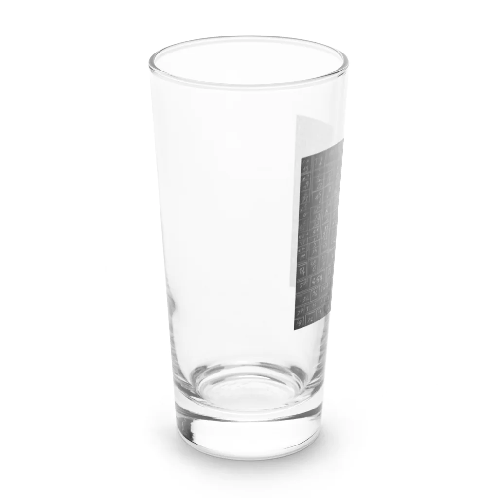 Isaiah_AI_Designの黒板の数字 Long Sized Water Glass :left