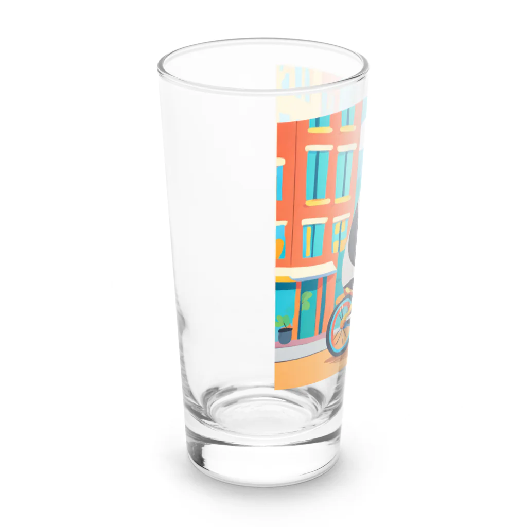 毎日の生活に、ほっこり笑顔と幸せを✨のMr.パンダライダー Long Sized Water Glass :left