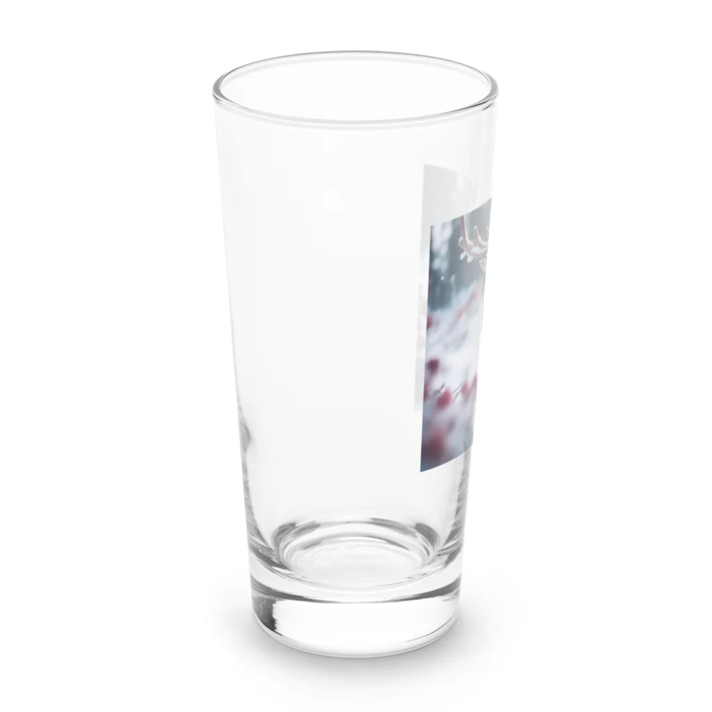 colaman0201の赤花のトナカイ Long Sized Water Glass :left