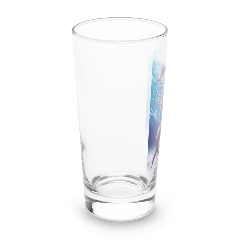 SWQAの仲間と楽しむイルカ達 Long Sized Water Glass :left