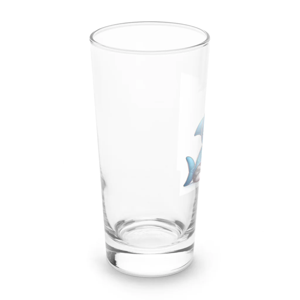 IloveCatのサメのフードを被った子猫 Long Sized Water Glass :left