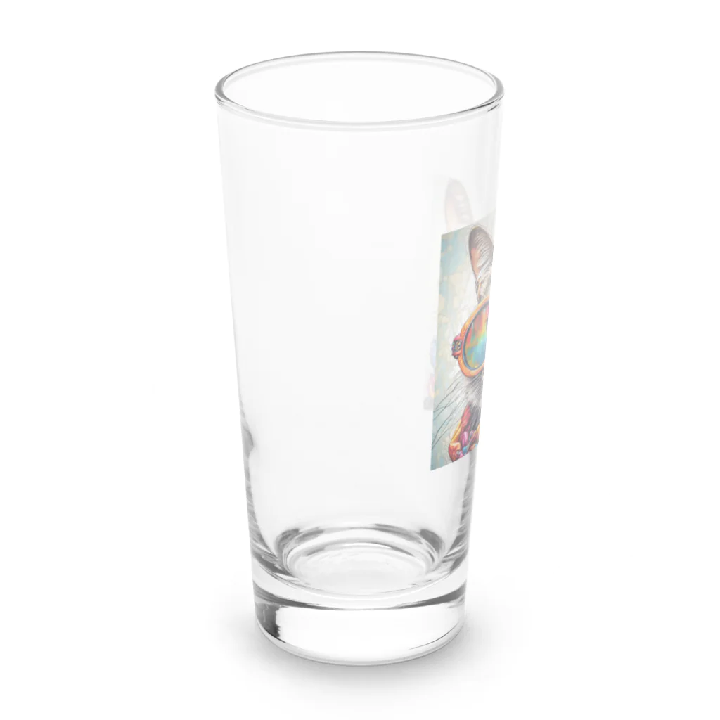 だんのんのカラフルメガネをかけた猫 Long Sized Water Glass :left