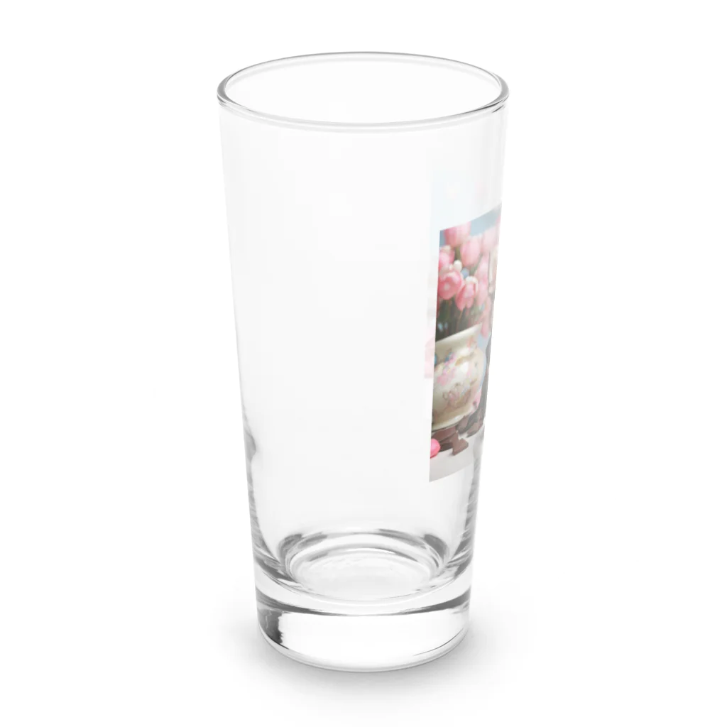 チワワ愛好家ショップの🐾まかろんチワワの小さな大冒険🏡💕 - 家族との絆を深める物語 Long Sized Water Glass :left