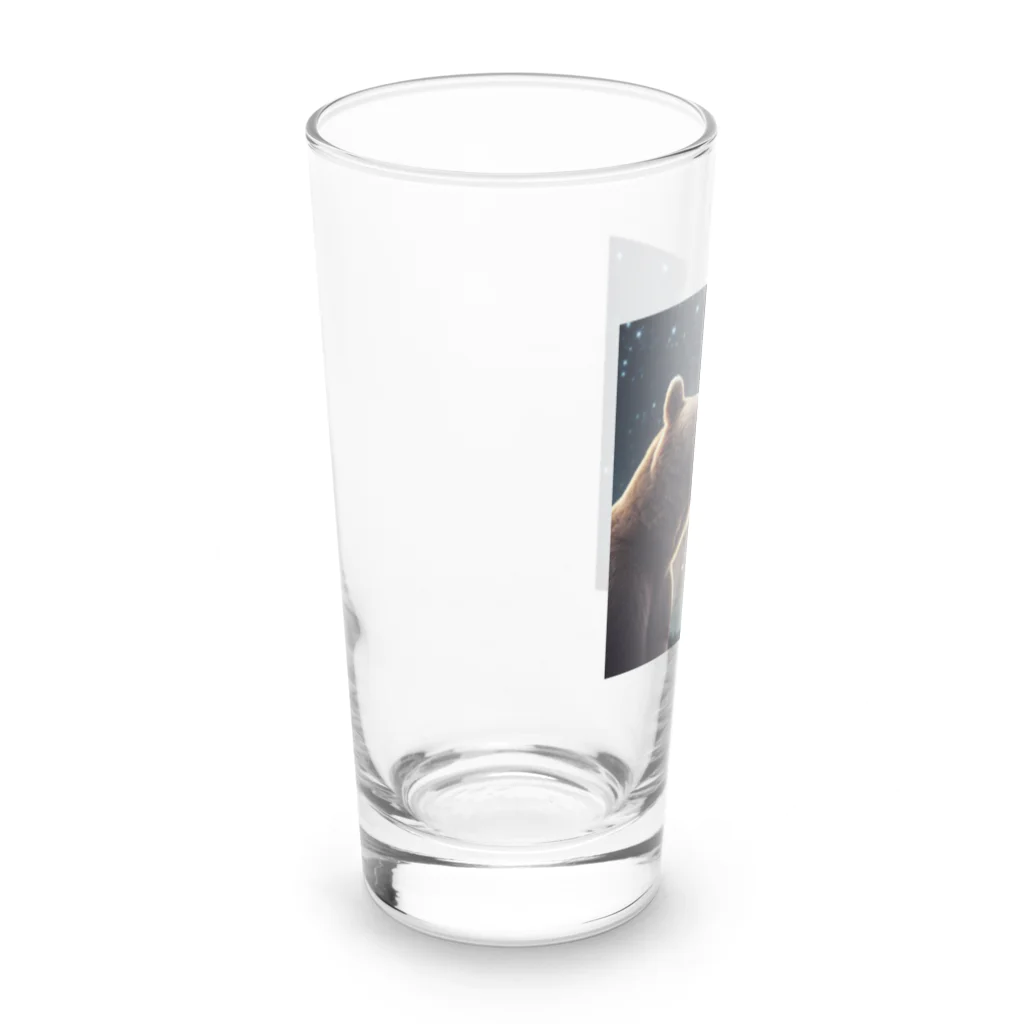 ビビッドストアの星を眺めるかわいい熊 Long Sized Water Glass :left