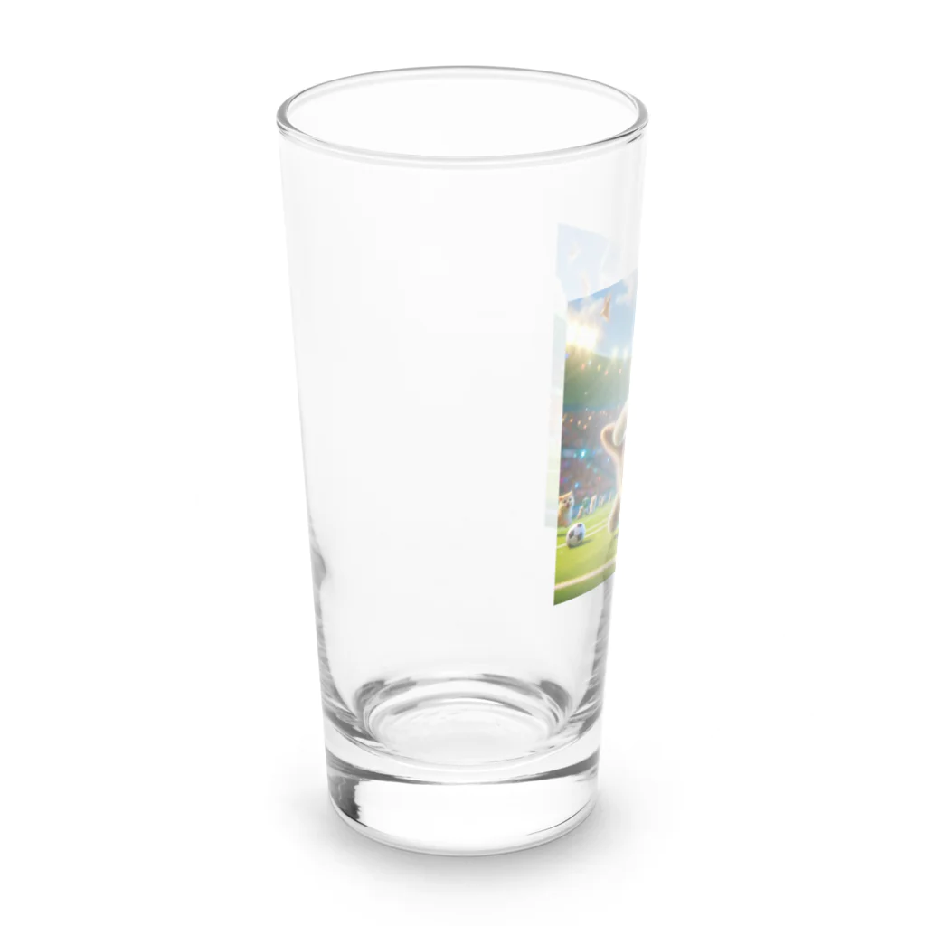 スポーツにゃんこ大戦争のサッカーにゃんこ Long Sized Water Glass :left