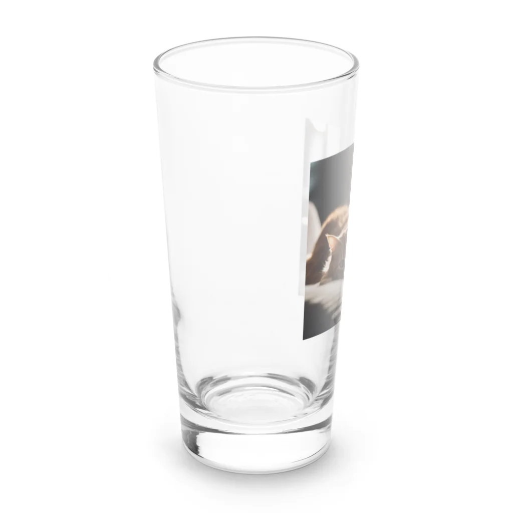 feliceのリビングでごろんとする猫 Long Sized Water Glass :left